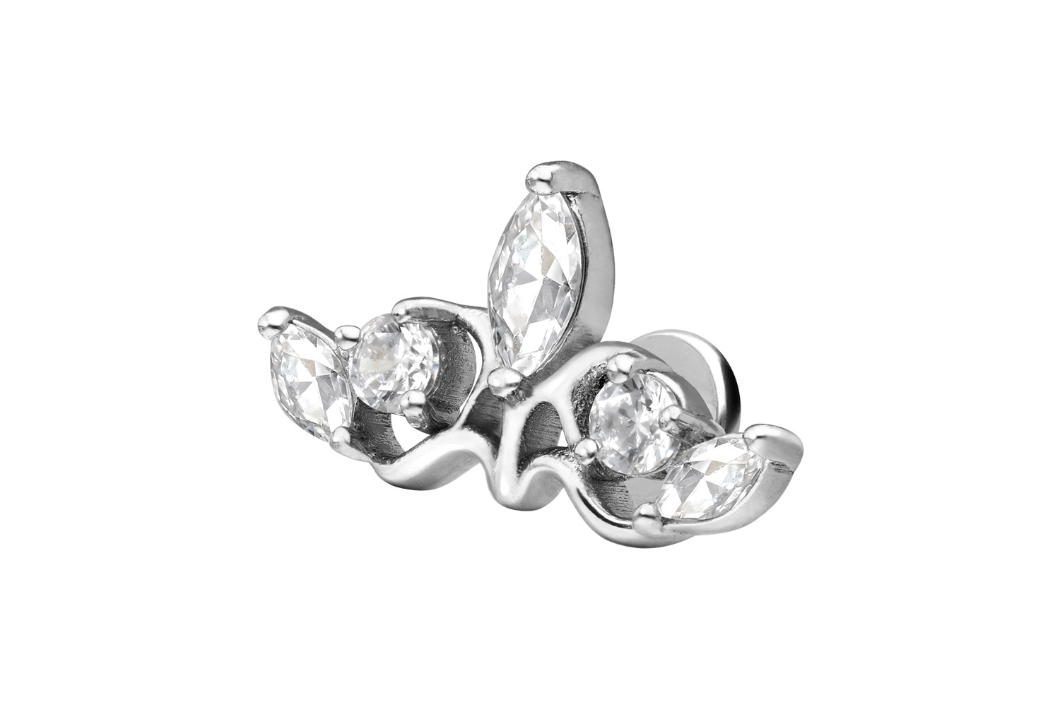 Titan Labret Piercing mit Innengewinde GOTISCHE KRONE
